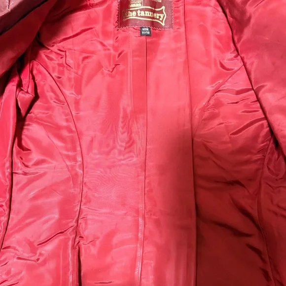 Burgundy Leather Jacket and Vest Set - Picture 5 of 10